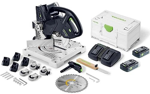 Festool Akku-Leistensäge SYMC 70 EBI-Plus SYMMETRIC – 2x18 V | Sägeblatt 216 mm – Innenwinkel 0–68° – Außenwinkel 0–60° – Art.-Nr. 577464