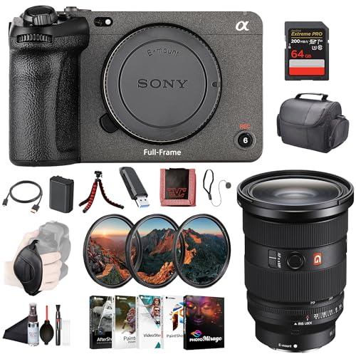 Sony FX3 Full-Frame Cinema Camera ILME-FX3, Sony FE 24-70mm Lens, 64GB Memory Card, Filter Kit, Bag, NP-FZ100 Compatible Battery, Card Reader, Corel Photo Software, Flex Tripod, and More
