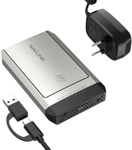 WAVLINK NVMe Cloner, M.2 Cloner Dual-Bay Offline Clone Tool-Free, 10Gbps M.2 Duplicator Support SATA to NVMe and NVMe to SATA, Dual NVMe Enclosure for SSDs PCIe Sizes 2230/2242/2260/2280, up to 8TB