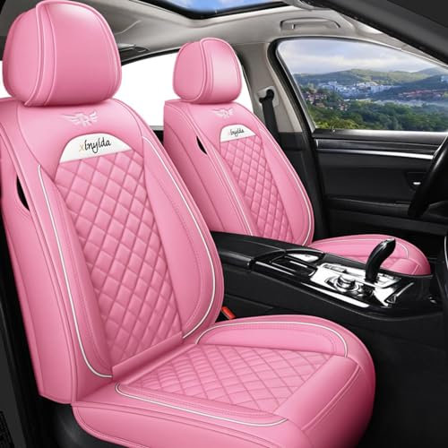 Jialuode Autositzbezüge Set für Seat Für Ibiza 2010-2022 Vordersitze und Rückbank Schonbezüge Sitzbezug Komplett-Set Rosa