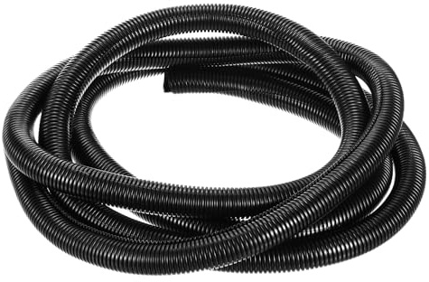 sourcing map 3/4 Inch x 10 Ft Split Wire Loom Tubing, Guard Convoluted Flex, Protective Split Cable Conduit, Flexible Wire Protector Tubing, Electrical Cord Cover,Black