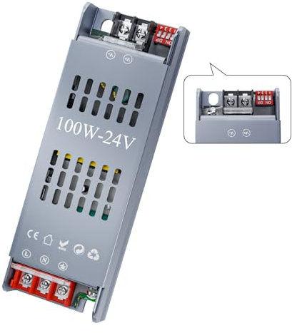 KOSOOM Trasformatore LED DC 24 V 4,2 A, 100 W Alimentatore led dimmerabile con 5 modalità di protezione, adatto per la conversione da 220-240 V AC a tensione costante DC a bassa tensione