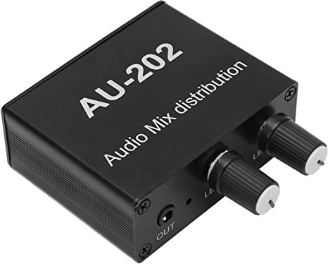 Mini Mixer Audio, Distributore Stereo Mixer Audio Convertitore 2 In 2 Uscite Scatola Di Commutazione Per Amplificazione Di Controllo, Controllo Del Microfono Dinamico