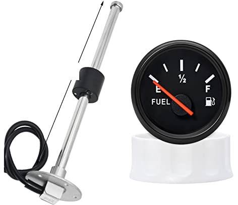 - Sensor de nivel de combustible marino de acero inoxidable de 100-600mm apto for barco medidor de nivel de combustible de coche 0-190 Ohm con retroiluminación roja Sensor de nivel de agua de la unida