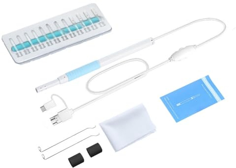 Surluoen Otoscopio Limpiador de Oídos con Lente de 5,5 mm, HD720P, Cámara Endoscópica de Inspección con Micro-USB Tipo C