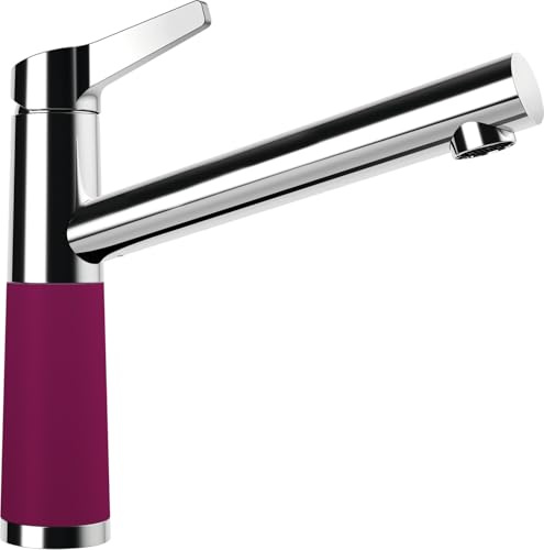 Schock 554003BRY Küchenarmatur SC-510 Berry – farbige Niederdruck Armatur CRISTADUR mit Festauslauf