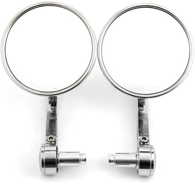 Rückspiegel Spiegel 1 Paar Universal 7/8'' 22mm Lenker Spiegel Old School Motorrad Chrom Konvexen Für Rück Bar End Seite Spiegel Lenkerendenspiegel