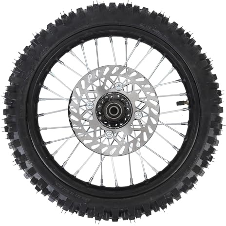 Smutscykel Framhjulkanten Däck Ersättning 14 Tum Framhjulmontering Däck Innerröret 15mm Axel 15 Mm Fälgar med Bromsrotor för 125 140 150 Grop Smutscykel
