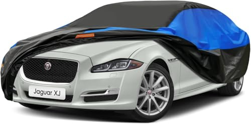Gunhyi Autoabdeckung Wasserdicht und Atmungsaktiv, Vollgarage Autoplane für Audi A6 A8, Benz CLS, Ghibli,S Klasse, Jaguar Xj, Citroen C6, BMW 6er Etc. Schutz Vor Regen, Sonne und Staub.(490 zu 530Cm)