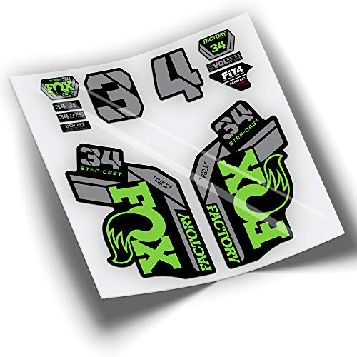 REF:VP412 Autocollants compatibles avec fourche FOX 34 STEP CAST KASHIMA 2020,2021 BICOLOR MTB, stickers, autocollants, vinyles pour vélos de montagne (VERT 531)