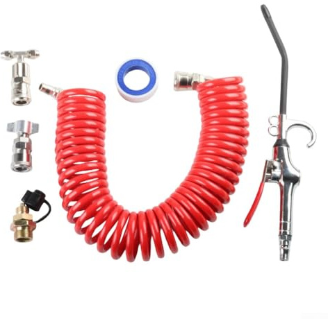 Besttoolifes Lot de 5 pistolets à air comprimé - Buse de nettoyage à air comprimé - Kit de nettoyage robuste pour camion, voiture, raccord 6,35 mm