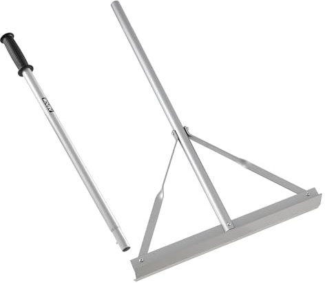 VEVOR Râteau Paysager, Manche 1510 mm, Râteau de Jardin avec Tête Large 508 mm, Niveleur à Asphalte en Aluminium Robuste, pour Nivellement Terrain, Pavage de Béton, Aplanissement de Sable, sans Dents