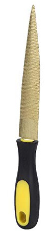 Keenso Holzfeile, Goldene Konische Raspel für Holzbearbeitungs-Schneidwerkzeuge, Bequemer Griff für Heimwerker, für Modellbau und Skulptur (Goldfeile 6 Zoll + Verpackungsbeutel)