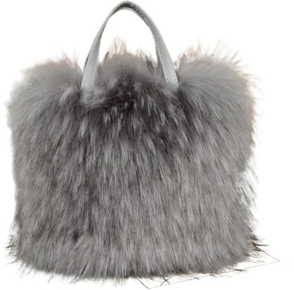 FREOJGU Plyschväska i fuskpäls för kvinnor, lyxig design, mjuk och fluffig, vinterväska med stor kapacitet, pu-skarvning handväska, 7, Taille unique