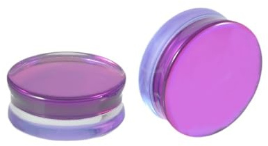 Gualiy 2 Stück Ohr Plug Damen, Ohrpiercing Tunnel 6-30mm Glas Lila Stecker Ohrringe Piercing Schmuck