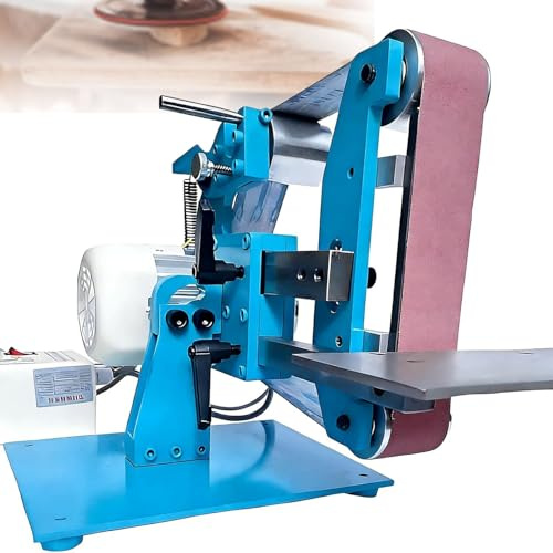 Electric Belt Sander, Bench Grinder for Woodworking and Metal Polishing, 750W with 5 Sanding Belts, Vertical & Horizontal Usage