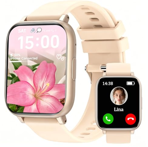 Smart Watch for Men Women, IP68 Waterproof Ladies Smart Watch, Bluetooth Calling Sports Fitness Watch with Step Counter, Sleep Tracker, SOS, Message Notification, Sports Modes, Weather Calendar