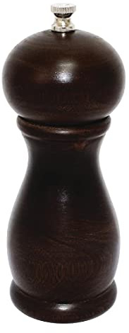 Olympia Wooden Salt and Pepper Mill, Dark Wood, 6 / 150mm | Grind salt, pepper, or spices with ease; features an adjustable mechanism for fine seasoning or a coarser texture.