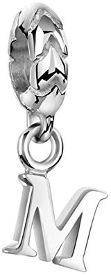 Nenalina - Buchstabe M Bead 925 Sterling Silber für Armband Kette 719178-000 Sterling Silber Ohne Edelstein, Sterling-Silber, Kein Edelstein