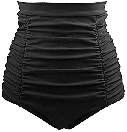 Viloree Bas de Maillot de Bain Femme Plié Taille Haut Vintage Bikini Sexy Amincissant