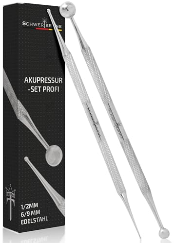 Schwertkrone Juego de Lápices de Acupresión 1 + 2 mm y 6 + 9 mm - Punta de Acupuntura