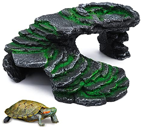 Svauoumu Piattaforma Tartarughe Acqua Terrazzo Tartaruga Buco Della Tartaruga Pelle Rettile Resina Abbronzatura Roccia Drago Barbuto Accessori Decorazione