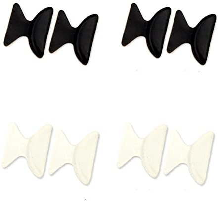 Brillen-Nasenpads, weiche Silikon-Nasenpads, Selbstschnalle, rutschfest, weicher Schaumstoff, Brillen-Nasenpads, 4 Paar, helles Schwarz und Weiß