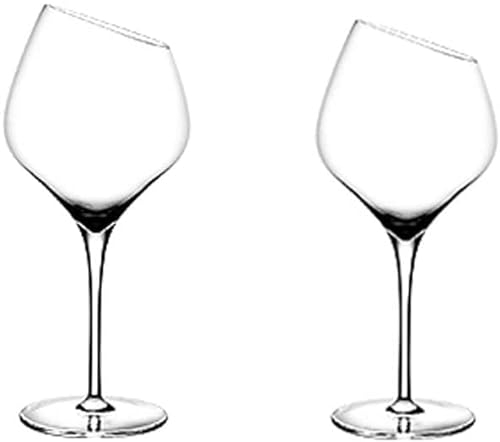 Squisito Bicchieri da Vino Rosso Set di 2 con Decanter Bicchiere da Vino Artigianale Bicchiere di Cristallo Degustazione di Vino Professionale 580ML/19.6OZ Cristalleria Elegante
