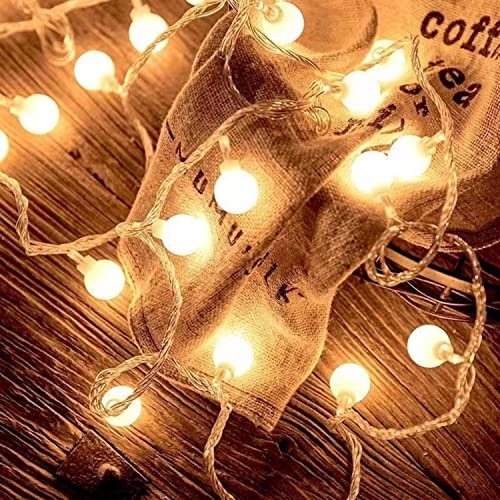FANSIR Globe String Lights Waterproof, 10M 33ft 100 LED Plug in Fairy Lights, 8 Modes Christmas Light Mains Powered Outdoor Indoor Decorations for Bedroom, Patio, Gazebo, Garden Party(Warm White)