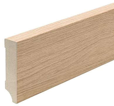 Sockelleiste MDF Holz-Optik Eiche foliert Weimarer Profil Modern - 80mm