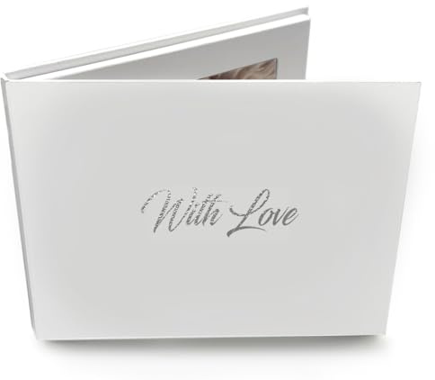 Talking Print 7 IPS HD Digital Photo & Video Frame - 'With Love' Silver Foiled Cover - A5 Hard Backed - 4GB/4 Hours Video & Image Upload