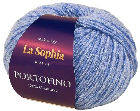 La Sophia Wolle |100% Kaschmir Portofino |25g Kaschmir Wolle zum Stricken oder Häkeln (PF2326 Hellblau)