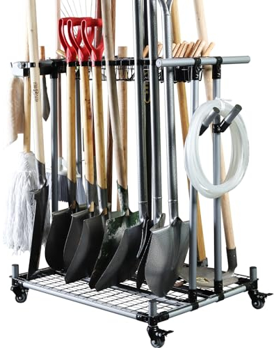 QTJH Mehrzweck-Gartengeräteaufbewahrungsregal für die Klassifizierung und Lagerung von schweren landwirtschaftlichen Geräten und Transportwagen