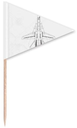 Plane Lyrics Military Art Deco Fashion Toothpick Triangle Cupcake Toppers Flag