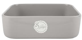 Sallys Stoneware Ofenform eckig 23,5 x 23,5 x 7 cm - Auflaufform aus natürlichen Materialien, kratz- und schnittfest (Light Grey)