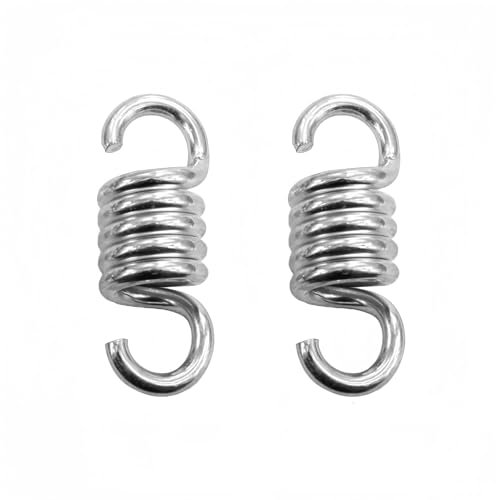 Floatdream 2 Pezzi Molla Durevole della Sedia, Molla di Tensione della Sospensione, Molla di Trazione in Acciaio Inossidabile, per Appendere Il Portasacchi Amaca della Veranda (Argento)