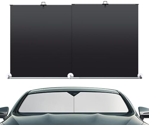 Automatisch einziehbarer Auto-Sonnenschutz, Auto-Windschutzscheiben-Sonnenschutz, einziehbarer Sonnenschutz für den Innenraum, Kfz-Sonnenblendenschutz, Verstellbarer Frontscheiben-Schutz