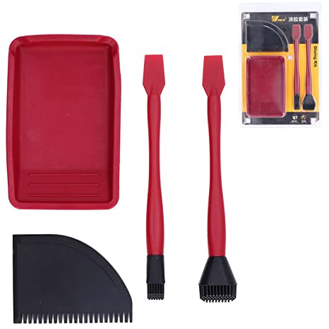 Applicateur de Colle à Bois, Kit Complet de Colle en Silicone, Pinceau à Colle en Silicone, Pinceaux à Colle pour le Travail du Bois, Pinceaux à Coller, Peigne à Plateau,