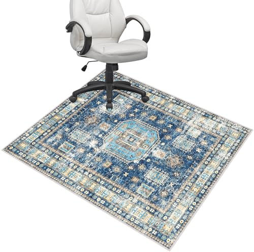 Lurowo Bodenschutzmatte Bürostuhl 90x120 cm, Bürostuhl Unterlage für Bodenschutz, Bodenschutzmatten für Bürostühle, rutschfest Bodenschutzmatte Gaming Stuhl Unterlage für Hartböden (A, 120X90 cm)