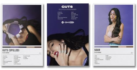 3 Stück Musikalbum Cover Poster Olivia Rodrigo Minimalistisches Musikposter Melanie Martinez Sänger Musik Leinwand