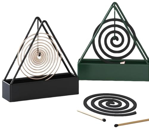 Lot de 2 supports de bobine anti-moustiques, en spirale, support de bobine anti-moustiques, support en métal pour bobine anti-moustiques, support en métal pour bobine de moustique