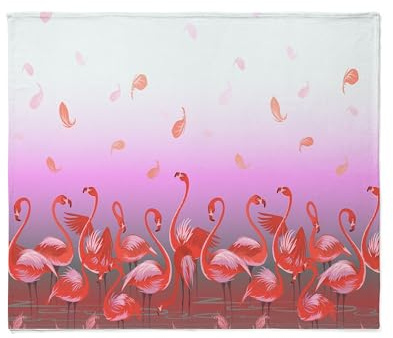CafePress Bright Pink Flamingos in Pond Throw Blanket Super Soft Fleece Plush Throw Blanket, 60x50
