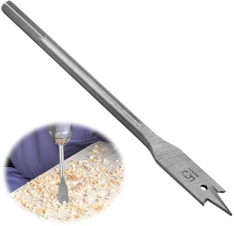 15 mm Holzbohrer, Spatenbohrer, professioneller Spaten-Bit, universeller Sechskantschaft, flacher Holzbohrer für Holzsperrholz, Spanplatten, Weichholz, Hartholzoberflächen