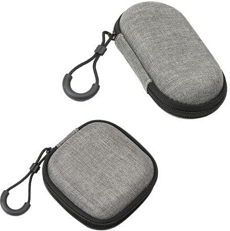 2Pcs Shockproof Earphone Cases, Multi-function Portable Headphone Case, EVA Zipper Hearing Aid Case, Easy to Carry,Great for Earbuds, Cables, Keys, Memory Cards and Small Items (Gray)
