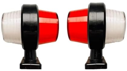 Generisch 2x Begrenzungsleuchten Rot/Weiß LED 12V 24V Umrissleuchten Wasserdicht mit Neon Effekt Neu OVP für LKW Anhänger Trailer