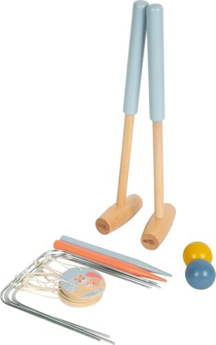 Small Foot Krocket „Garden Buddies“ aus Holz, Robustes Outdoor-Spiel mit niedlichen Tiermotiven, für Kinder ab 3 Jahren, 12646