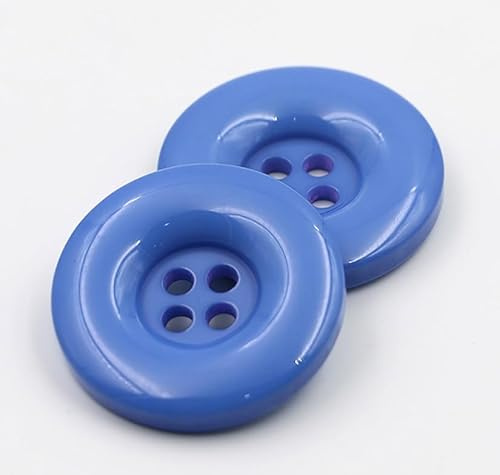 20 edle Acrylknöpfe Kunststoffknöpfe rund 4 Löcher 23mm hellblau blau zum nähen Mantelknöpfe Jackenknöpfe Knöpfe zum basteln Vierlochknöpfe