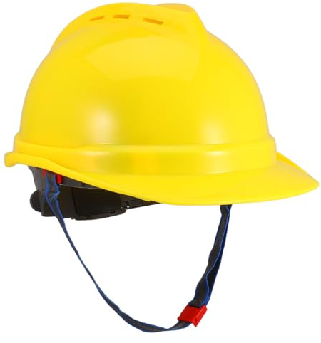 Operitacx Yellow Ventilated Construction Safety Helmet Thickened UV Protection Hard Hat for Men and Women Lightweight Ergonomic Industrial Headgear High Strength Head Protection