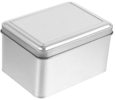 VALICLUD Tarro de Hojalata Rectangular para Té, Plata, 1 Pieza