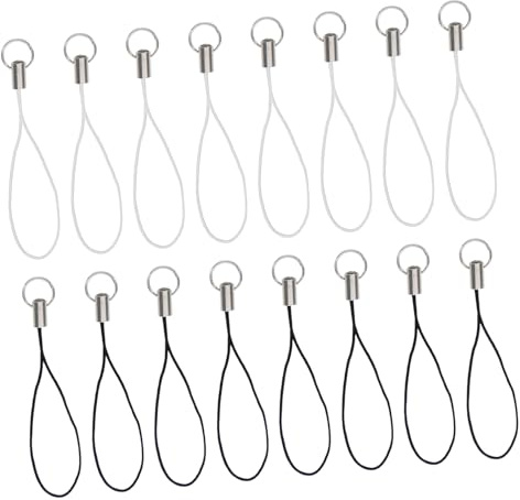 SMASOLO 200 piezas Unidades Correa para Teléfono Móvil Llavero Colgante Multipropósito DIY Accesorios Móvil y Negro Cuerda Trenzada para Colgar Celular